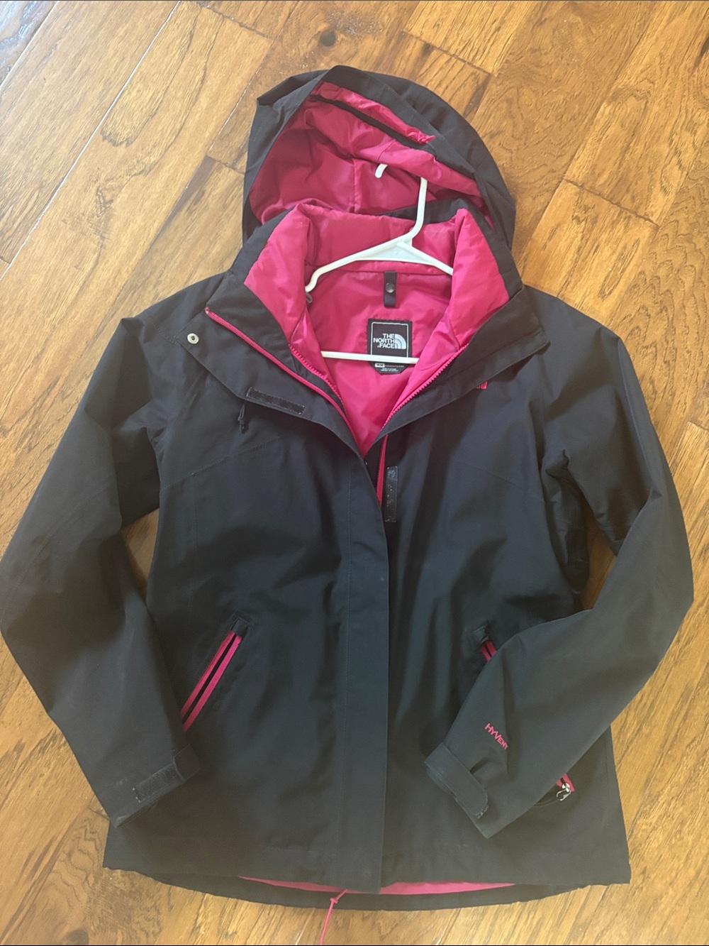 The North Face Black Jacket with Pink Lining
